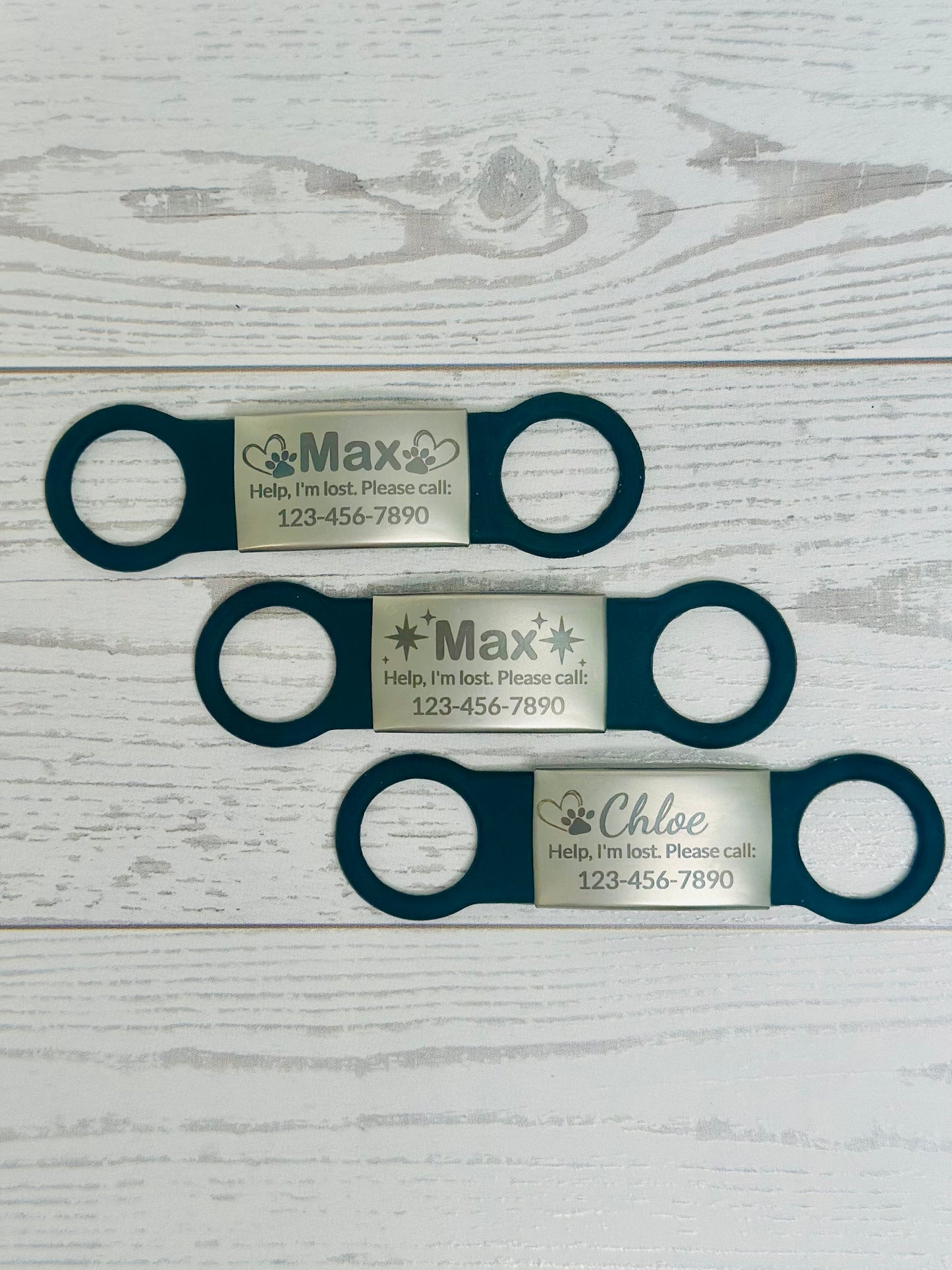 Slide on collar - pet tags