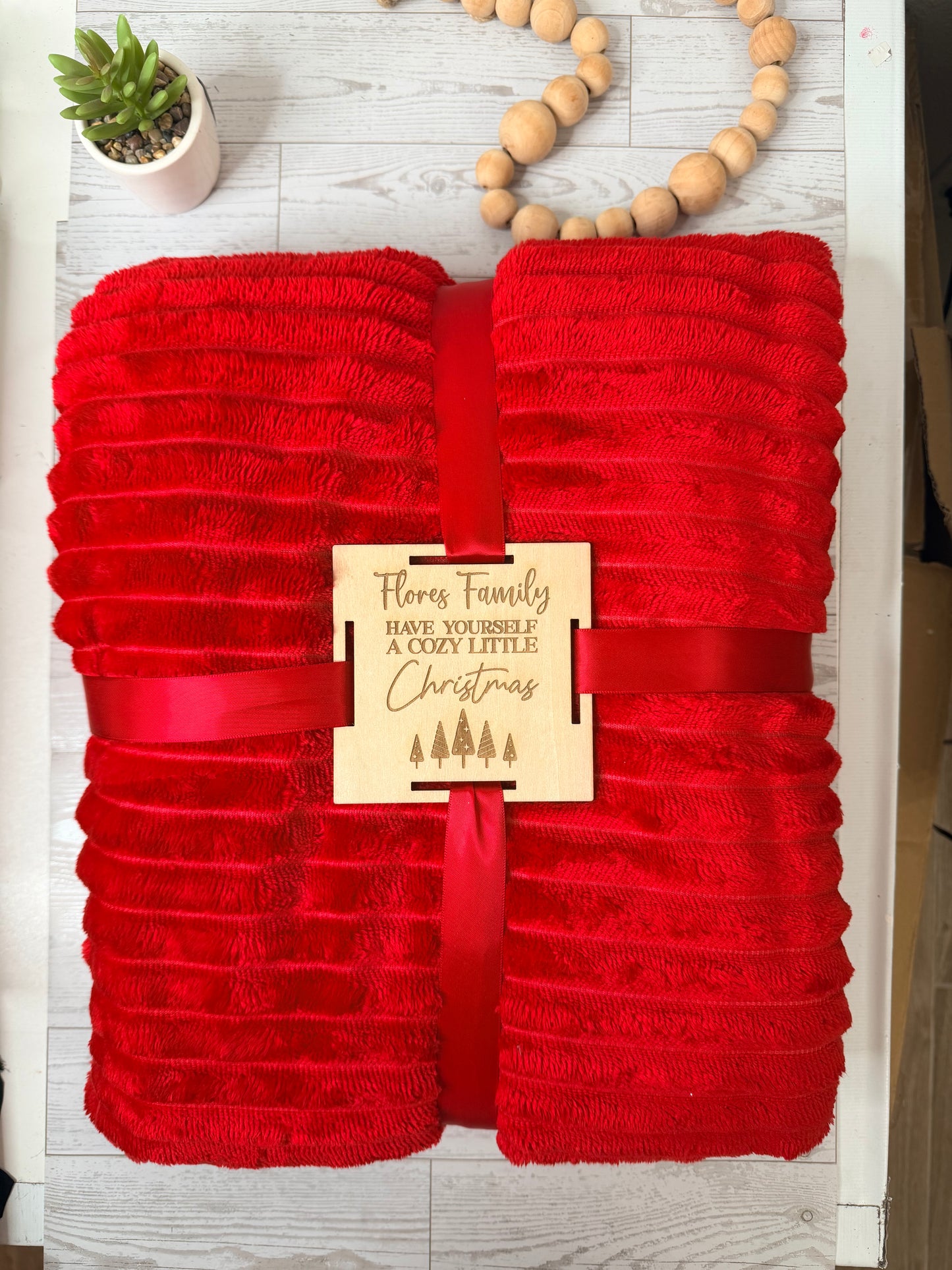 Blanket W/ Personalized Gift Tag