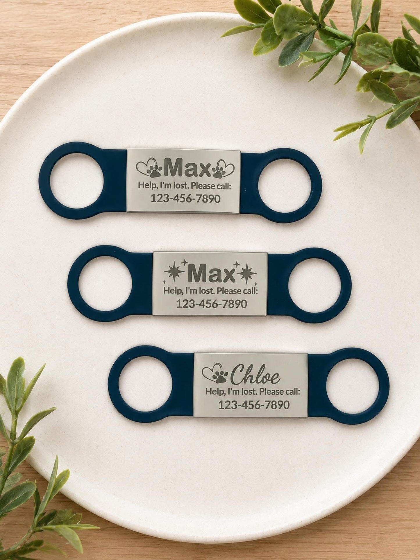 Slide on collar - pet tags