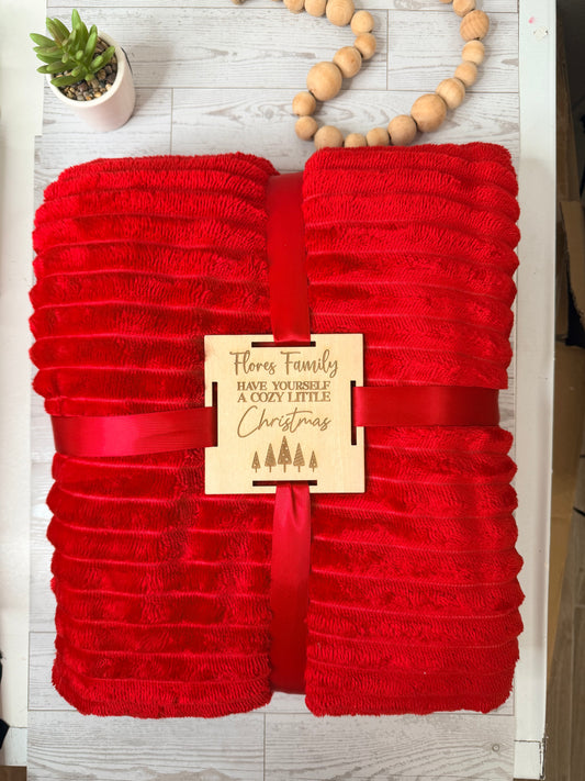 Blanket W/ Personalized  Gift Tag